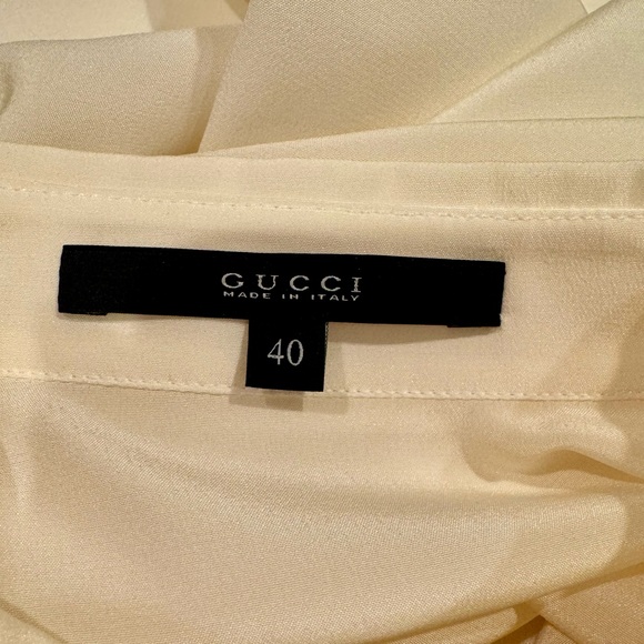 GUCCI Fabulous 100% Silk tunic/blouse ivory unique style. Size M/L, 40 - Picture 16 of 16